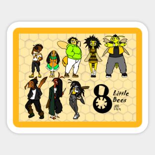 8 Little Bees Sticker